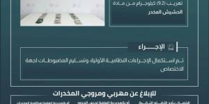 حرس الحدود بعسير يحبط تهريب 9.2 كيلوجرامات من مادة الحشيش المخدر - لايف نيوز
