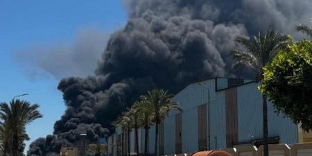 حريق داخل مصنع في المنطقة الصناعية بدمياط الجديدة - لايف نيوز
